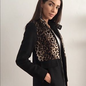 Black and Leopard Coat